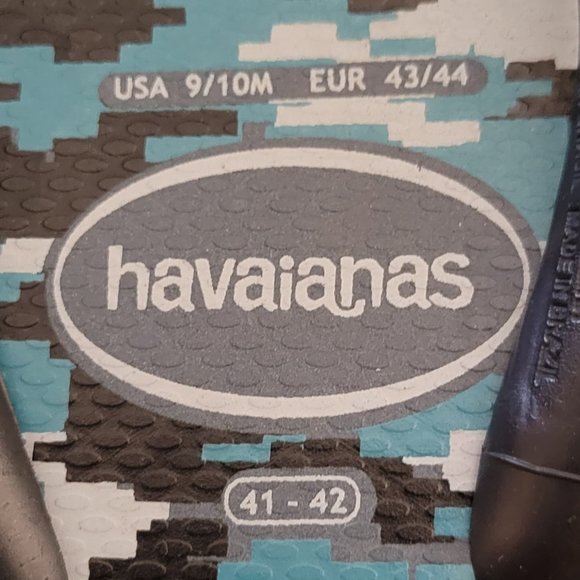 Camo Print Havaianas Flip Flops Blue Gray and Black - Size 9/10 NEW - Picture 6 of 7